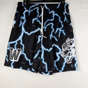 Darc Sport Mens BLK Shorts Mesh Unlined Size XL Wolves Lighting Limited Athletic